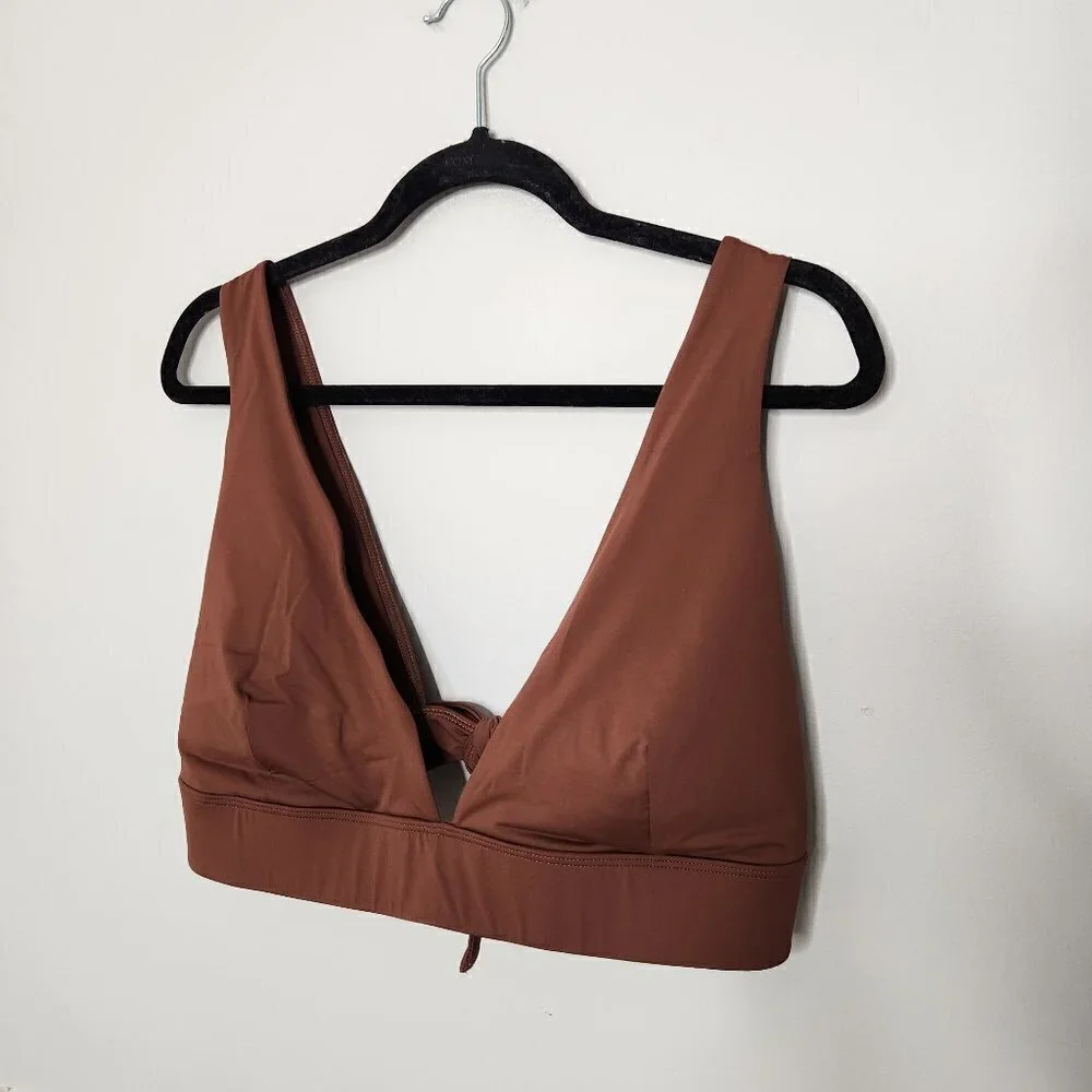 EVERLANE Brown Triangle Bikini Top